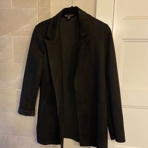 Carre Noir black faux suede blazer XS